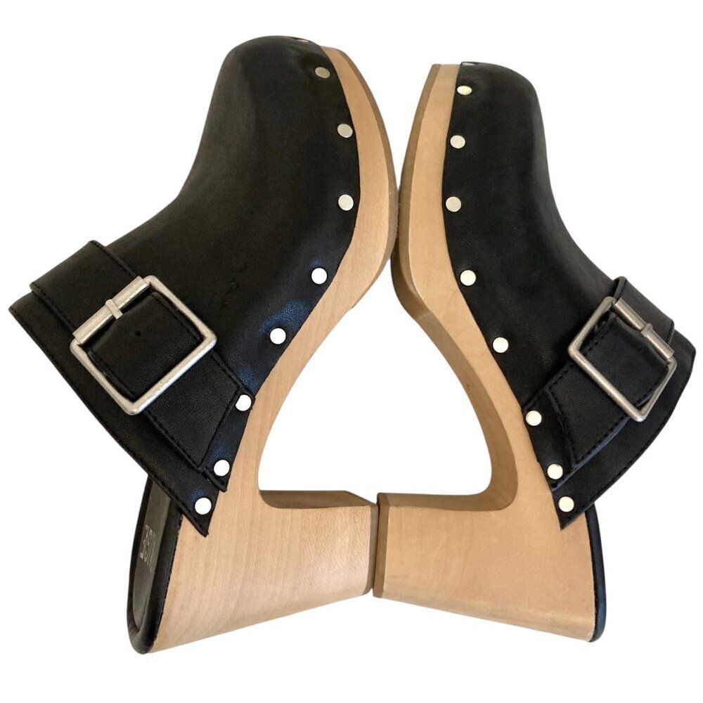 PAIGE Rosie Leather Wood Clogs - Picture 4 of 9
